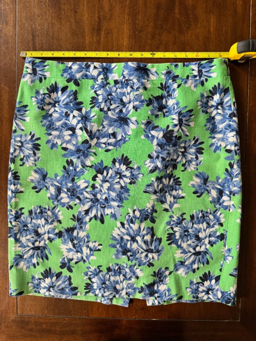 J.Crew Green Floral Pencil Skirt Size 14 Coastal Preppy Hamptons Summer